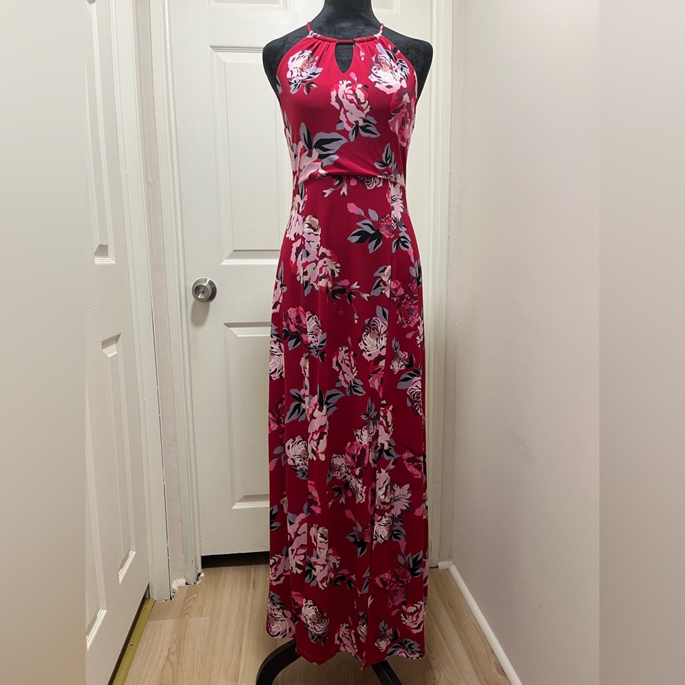 Red Floral Maxi Dress